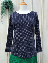 Load image into Gallery viewer, Boat Neck Top - Navy Spots