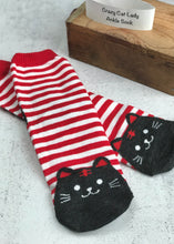 Load image into Gallery viewer, Cat Lady Ankle Sock - Stripe