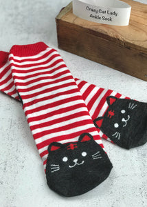 Cat Lady Ankle Sock - Stripe