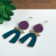 Load image into Gallery viewer, Trio statement earrings - Vinyl/Brass