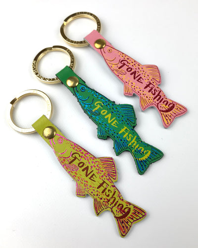 Gone fishing key fob