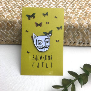 Enamel cat, artist pins