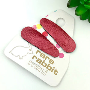 Leather look hair clips