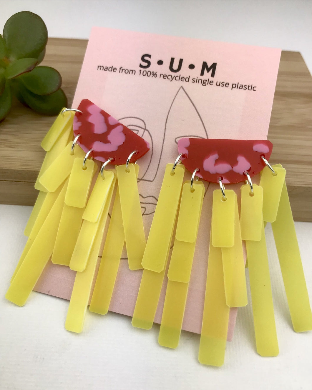 Shimmy dangle - Yellow/pink