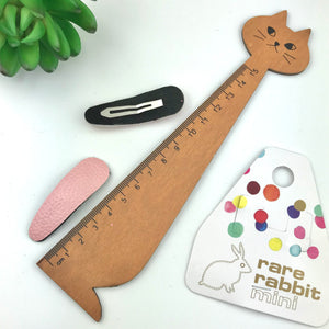 Leather look hair clips