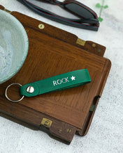 Load image into Gallery viewer, Leather key tag - Rockstar