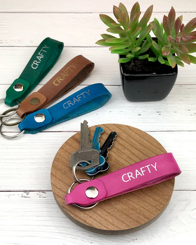 Leather key tag - Crafty