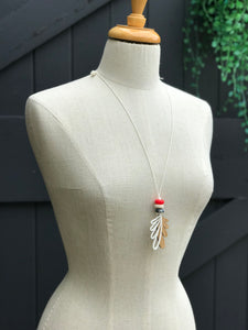 Feather drop necklace - Robin