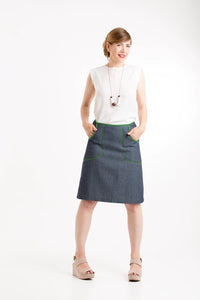 Avril skirt - denim/green