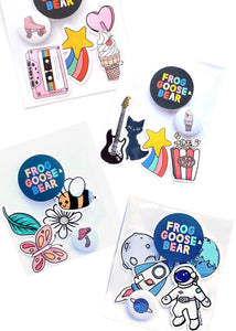 Sticker, Badge, Temp Tattoo - mixed pack