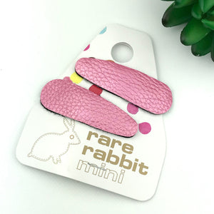 Leather look hair clips