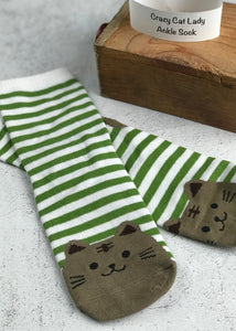 Cat Lady Ankle Sock - Stripe