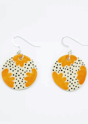 Blossom Drop Earrings - Orange