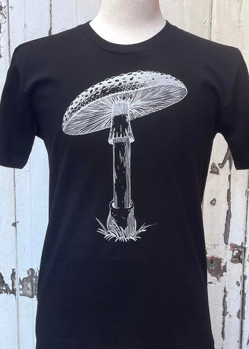Mens Mushroom Screen Print Tee Black