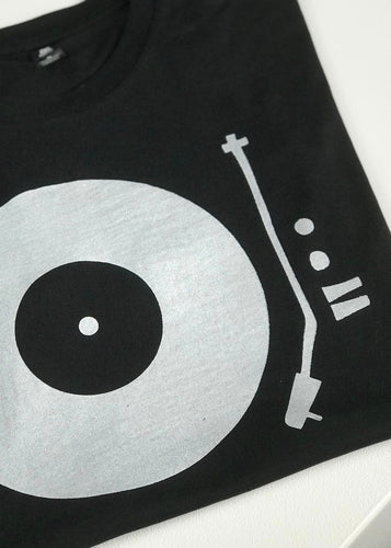 Mens Screen print tee, Record Player/Blk
