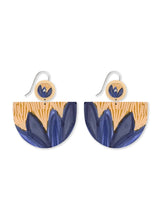 Load image into Gallery viewer, Botanic Blue Large Bell Drop Earrings