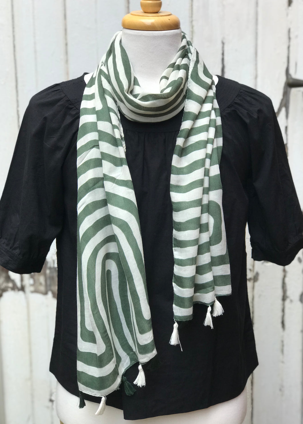 Summer scarf - Zebra Green