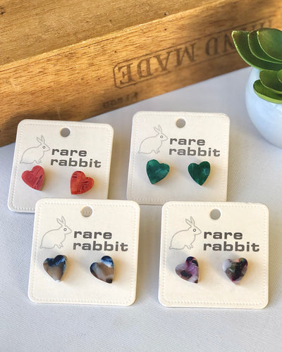 Love heart studs