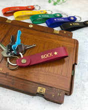 Load image into Gallery viewer, Leather key tag - Rockstar