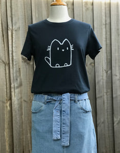 Ladies tee - Cat/Navy