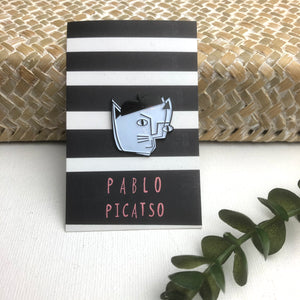 Enamel cat, artist pins
