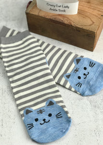 Cat Lady Ankle Sock - Stripe