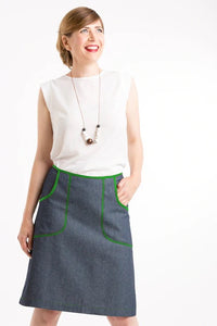 Avril skirt - denim/green