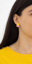 Load image into Gallery viewer, Duo stud Earrings - Yellow/Pink