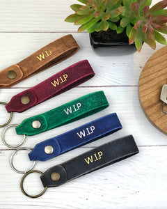 Leather key tag - W.I.P