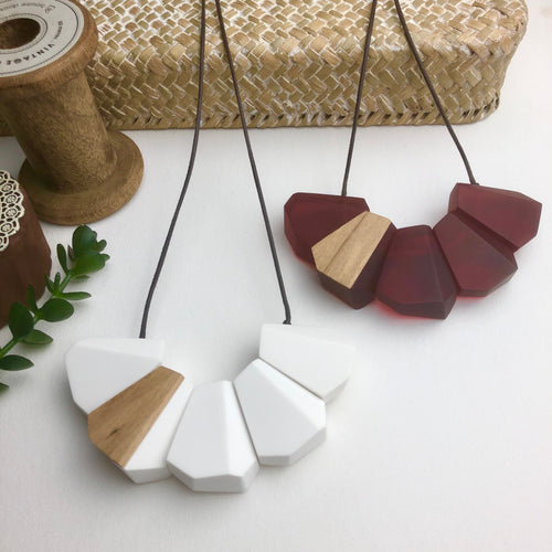 Faceted moth necklace