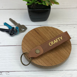 Leather key tag - Crafty