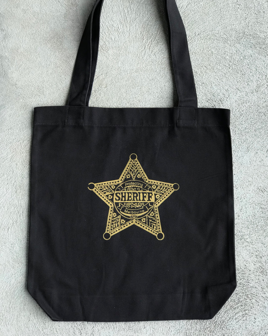 Screen printed tote bag Sheriff